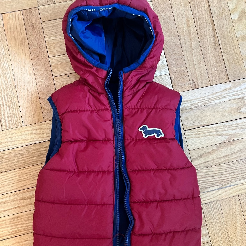 Hermont & Blaine reversible red/navy blue kids puffer vest
